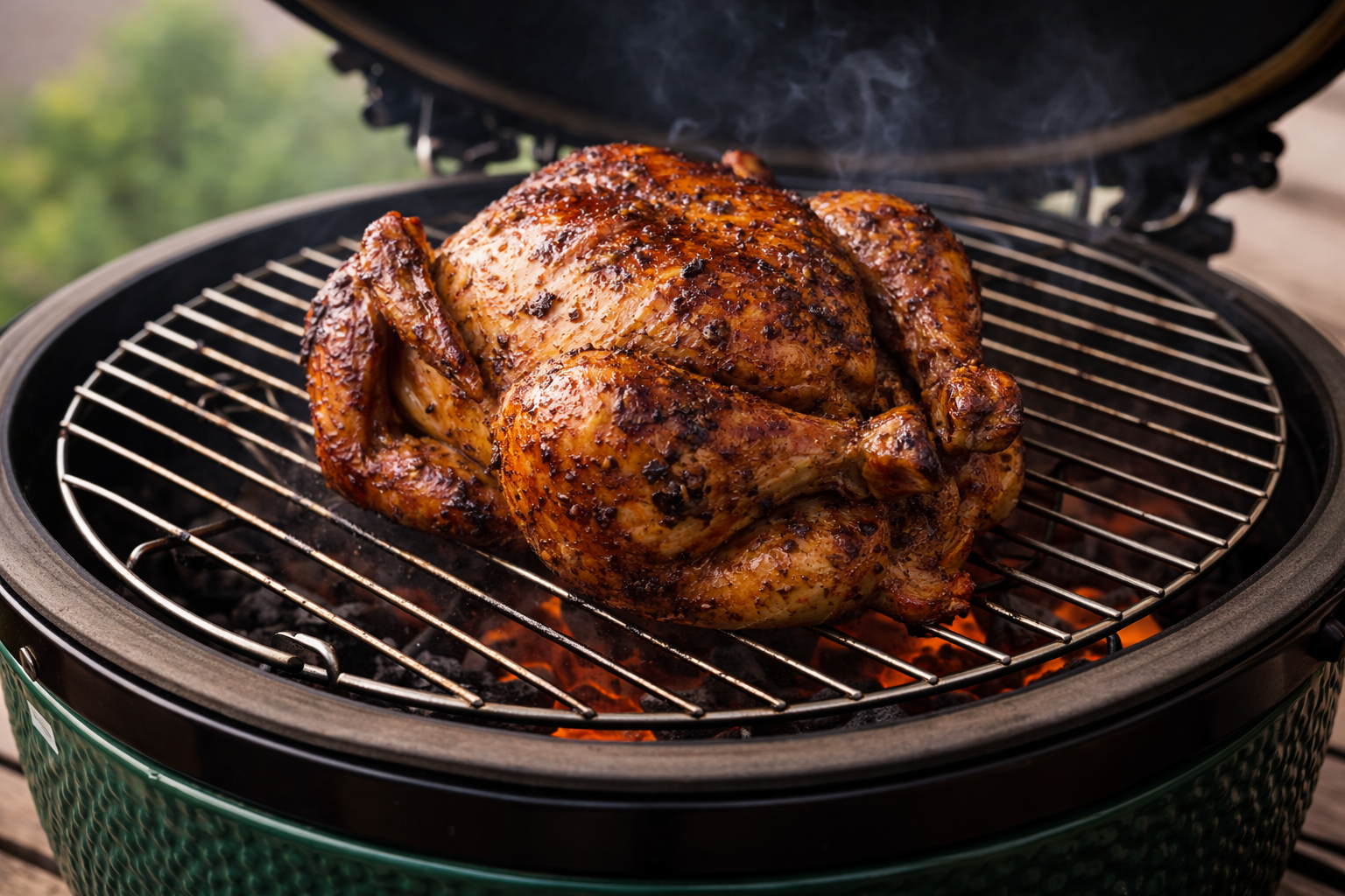 Pollo en Kamado