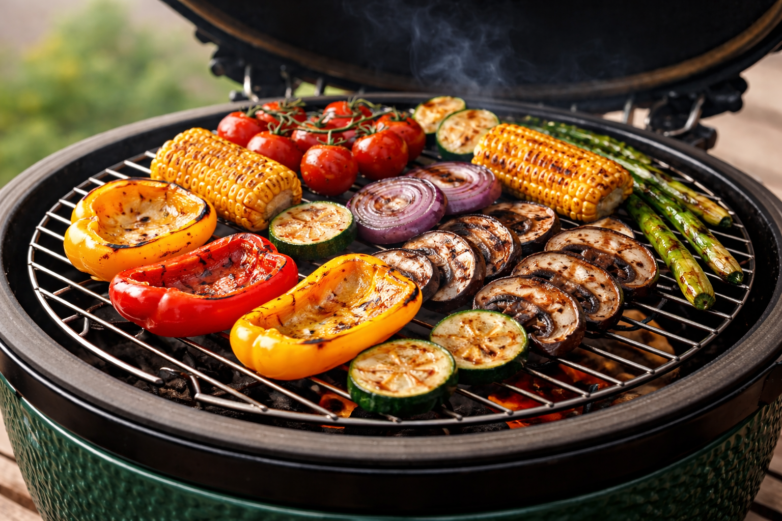 Vegetales en Kamado